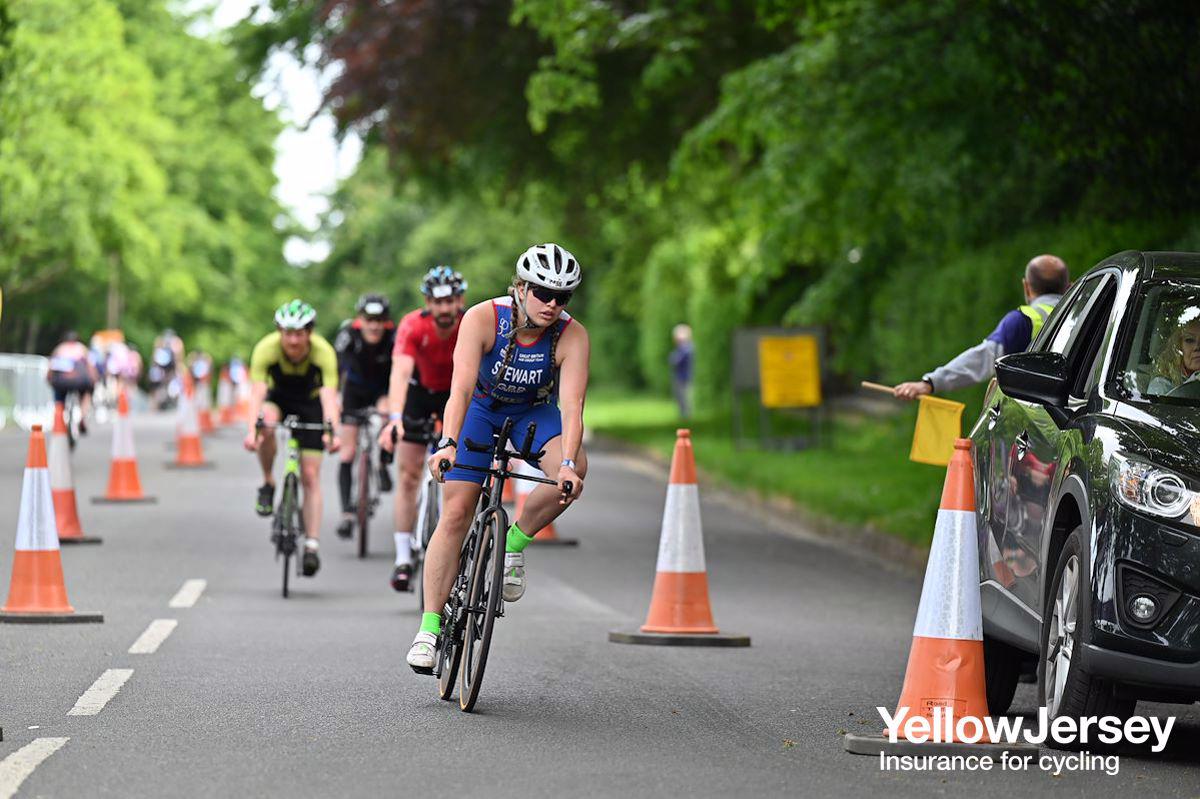 Cyclists competing in a British Triathlon